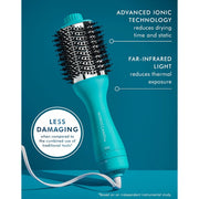 Nava Beauty Moroccanoil Effortless Style 4-in-1 Blow-Dryer Brush Hair Dark Cyan