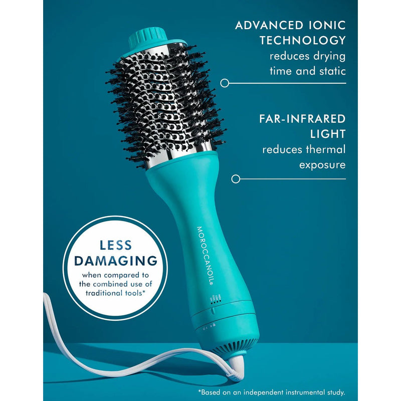 Nava Beauty Moroccanoil Effortless Style 4-in-1 Blow-Dryer Brush Hair Dark Cyan