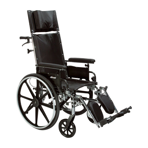 RIO Medical Supplies Viper Plus GT Full Reclining Wheelchair, Detachable Full Arms, 16" Seat
