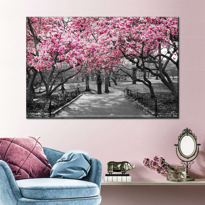 Central Park NY Cherry Blossoms Wall Art