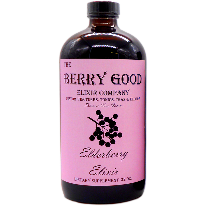 the berry good elixir company - Elderberry Elixir with Eastern White Pine 16oz - 32oz. 