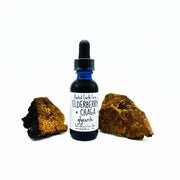 Rooted Earth Farm + Apothecary Elderberry and Chaga Glycerite Tinctures + Capsules