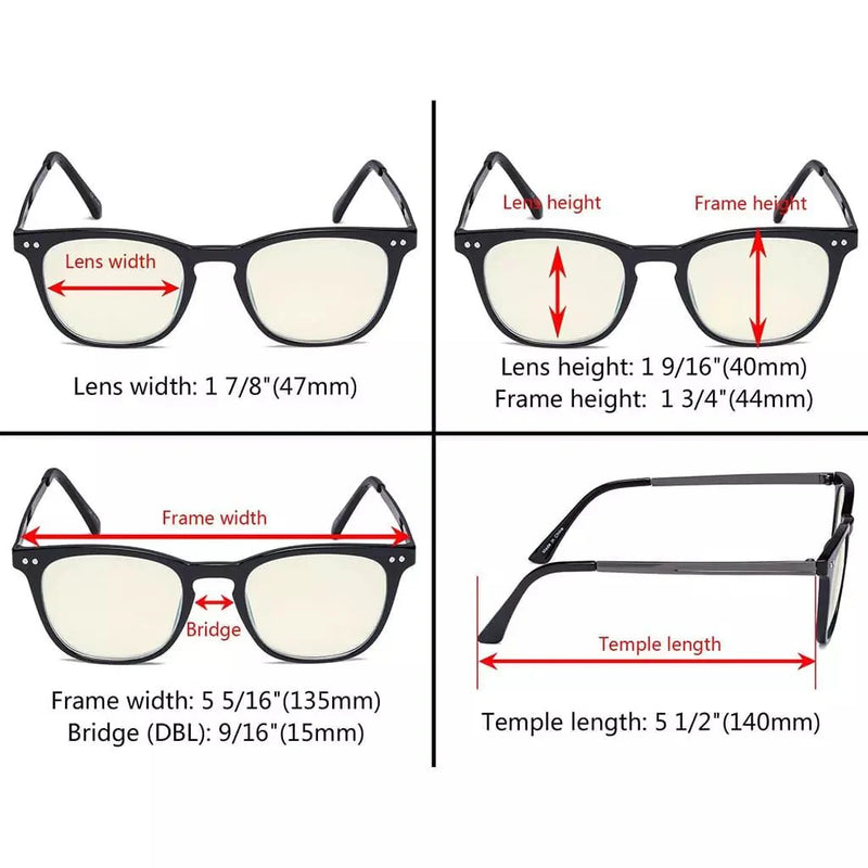 eyekeeper.com Elegant Square Blue Light Filter Reading Glasses UVRJ003 Eyeglasses