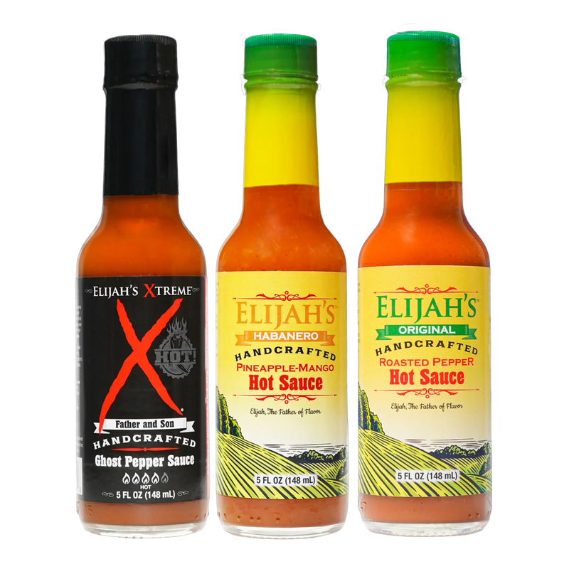 Elijah's Xtreme Mild & Hot Trio Hot Sauce Set Gift Box