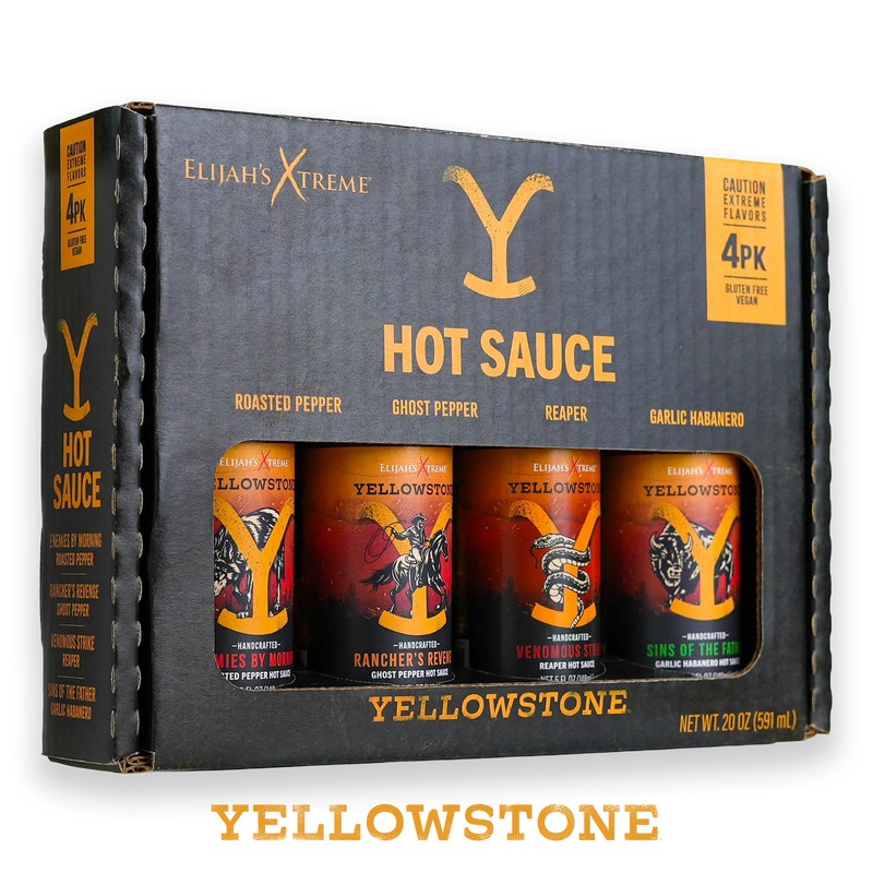 Elijah's Xtreme Yellowstone Hot Sauce Variety Pack 4 Bottles Hot Sauce
