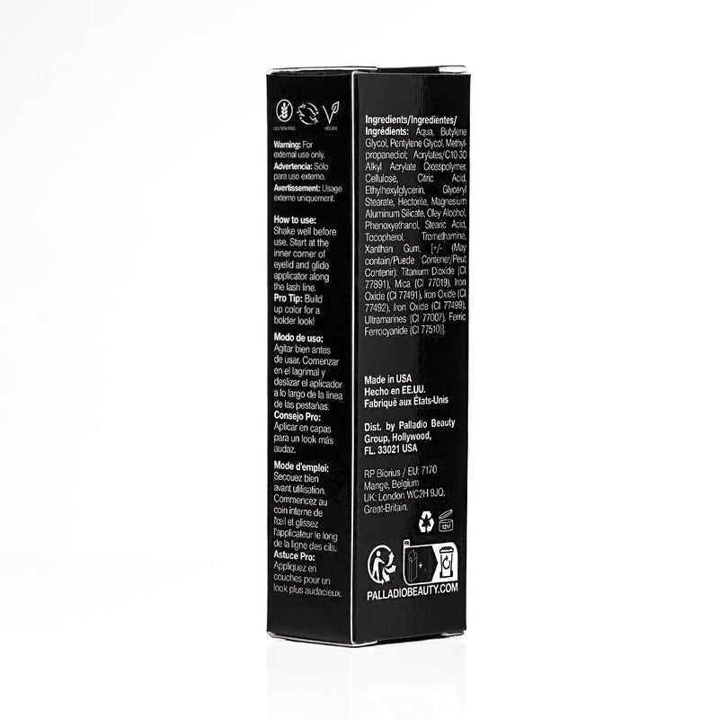 Palladio LIQUID EYELINER Eyeliner Dark Slate Gray Black ELLS260,Black Brown ELLS261,Lavender ELLS262,Bronze ELLS265,Midnight ELLS270,Emerald Isle ELLS271,Black Shimmer ELLS274,Aquamarine ELLS275