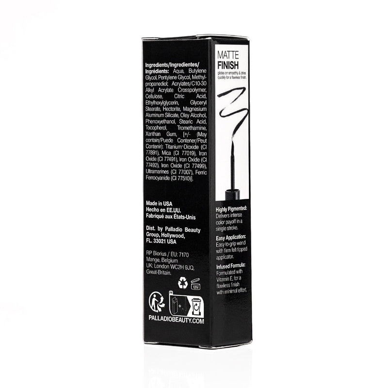 Palladio LIQUID EYELINER Eyeliner Dark Slate Gray Black ELLS260,Black Brown ELLS261,Lavender ELLS262,Bronze ELLS265,Midnight ELLS270,Emerald Isle ELLS271,Black Shimmer ELLS274,Aquamarine ELLS275