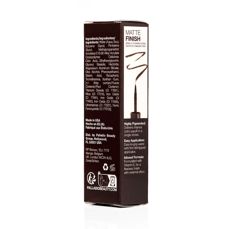 Palladio LIQUID EYELINER Eyeliner Dark Slate Gray Black ELLS260,Black Brown ELLS261,Lavender ELLS262,Bronze ELLS265,Midnight ELLS270,Emerald Isle ELLS271,Black Shimmer ELLS274,Aquamarine ELLS275