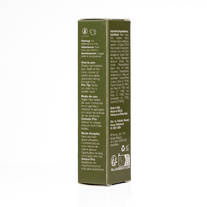 Palladio LIQUID EYELINER Eyeliner Dark Olive Green Black ELLS260,Black Brown ELLS261,Lavender ELLS262,Bronze ELLS265,Midnight ELLS270,Emerald Isle ELLS271,Black Shimmer ELLS274,Aquamarine ELLS275