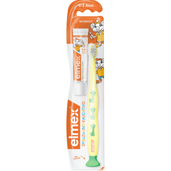 Elmex Elmex Kids Stand Up Toothbrush 0-3years with Toothpaste - 1.5 Oz Kids Toothbrush with Toothpaste