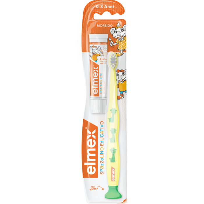 Elmex Kids Stand Up Toothbrush 0-3years with Toothpaste - 1.5 Oz