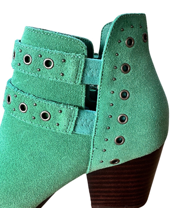 Leather Ankle Boot in Teal