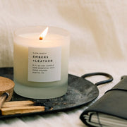 Slow North Embers + Leather - Signature Candle (Vetiver + Cedar + Patchouli) Frosted Candles