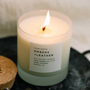 Slow North Embers + Leather - Signature Candle (Vetiver + Cedar + Patchouli) Frosted Candles