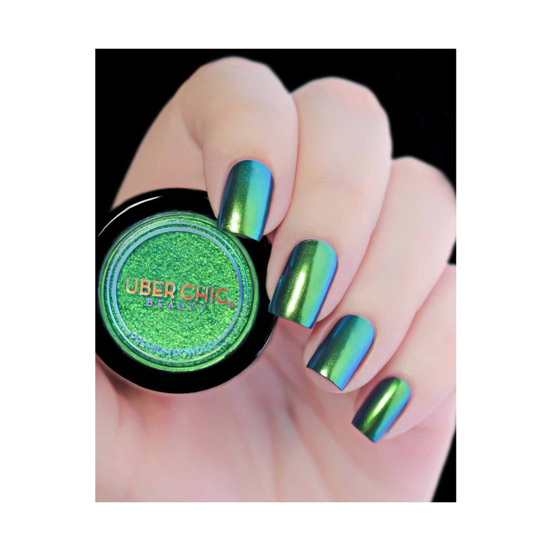 UberChic Beauty Chameleon Nail Powder: Emerald Isle Powder