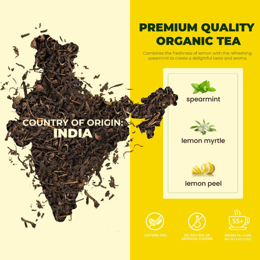 Gardenika Shop Lemon Spearmint Loose Tea, Refreshing & Relaxing Blend with Spearmint & Lemon Peel - Herbal & Caffeine Free - Organic & Kosher Loose Leaf Tea