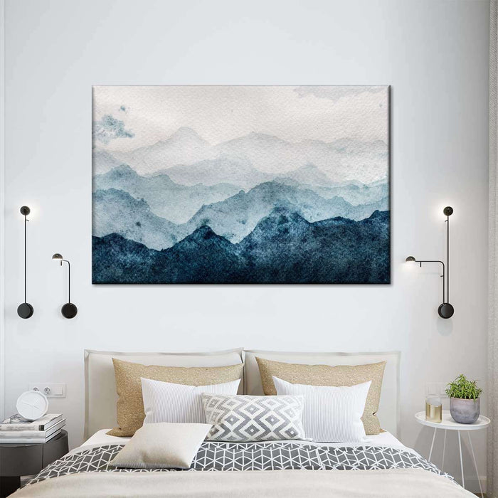 Japanese Mountain Landscape Abstract Wall Art