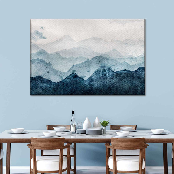 Japanese Mountain Landscape Abstract Wall Art