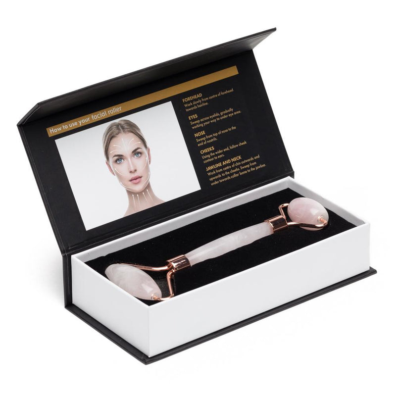 EpiLynx Rose Quartz Facial Roller – Dual-Ended Beauty Tool for Calming, Cooling & Skin Radiance