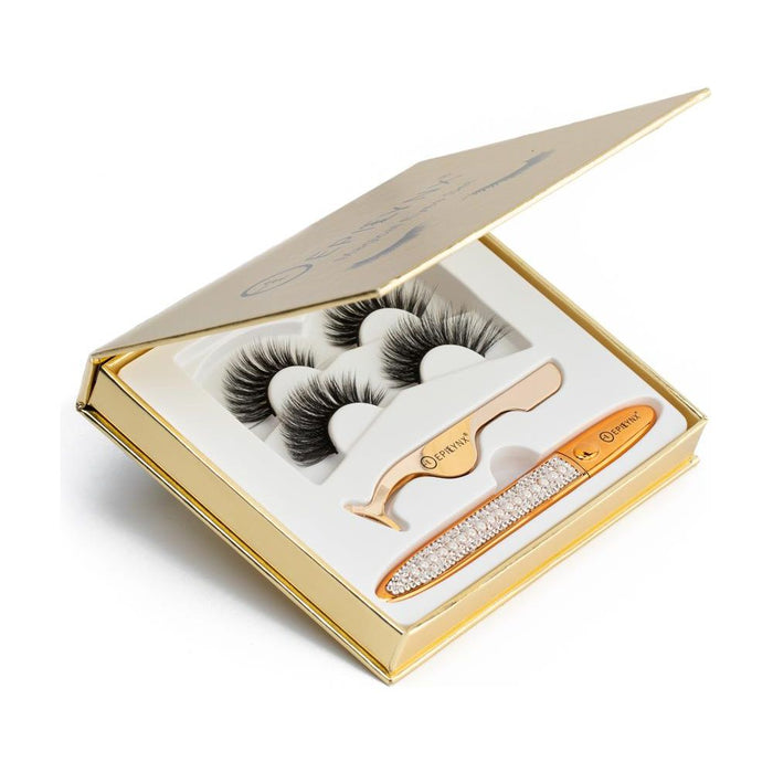 Natural False Eyelashes - No Glue Black Eyeliner and Lashes Kit