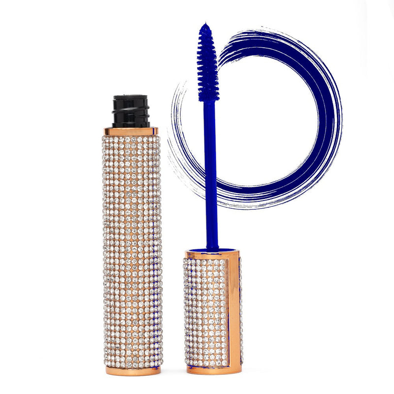 EpiLynx Mega Volume Vegan Mascara Black and Blue – Smudge-Proof with Handmade Diamond Case