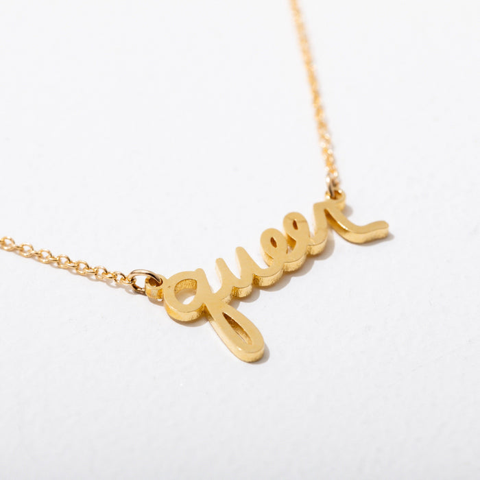 Larissa Loden Queer Script Necklace