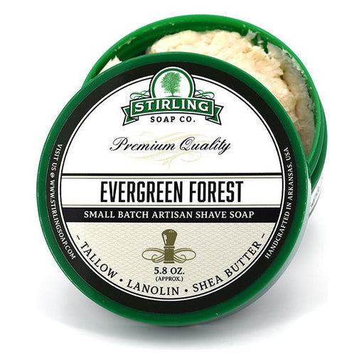 Stirling Soap Co. Evergreen Forest Shave Soap Jar 5.8 oz