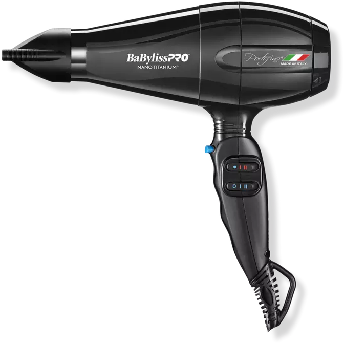 Babylisspro Nano Titanium Portofino 6600 Full-Size Hair Dryer, Black #Bnt6610N