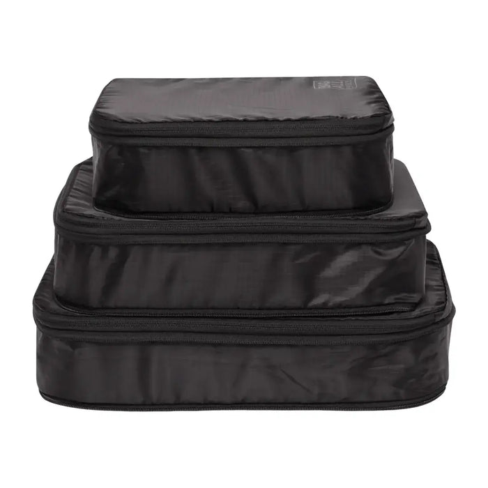 Bag-All - Re-Cycled And Reinforced Nylon Compression Packing Cubes, 3-Pack Black