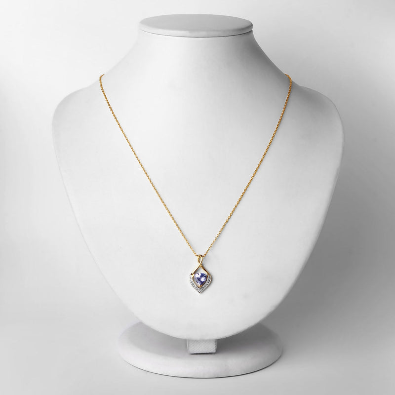 Bids.com 0.96 Carat Genuine Tanzanite and White Topaz .925 Sterling Silver Pendant Pendants