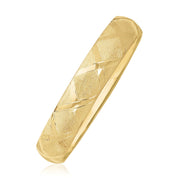 Bids.com 10k Yellow Gold Dual-Textured Diamond Pattern Bangle Bracelets