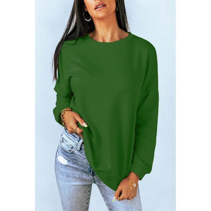 Round Neck Dropped Shoulder Sweatshirt