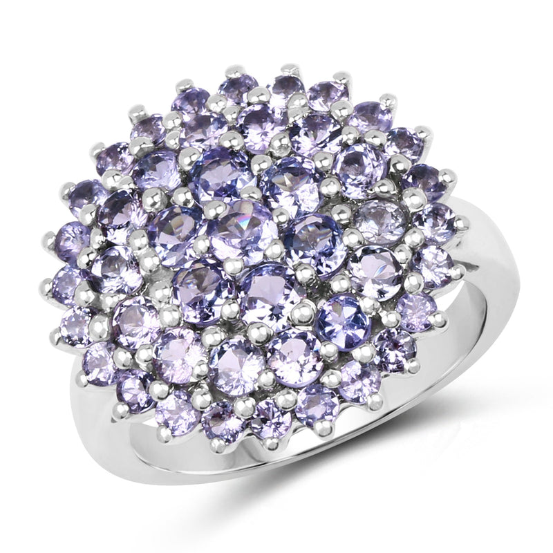 Bids.com 2.52 Carat Genuine Tanzanite .925 Sterling Silver Ring Rings