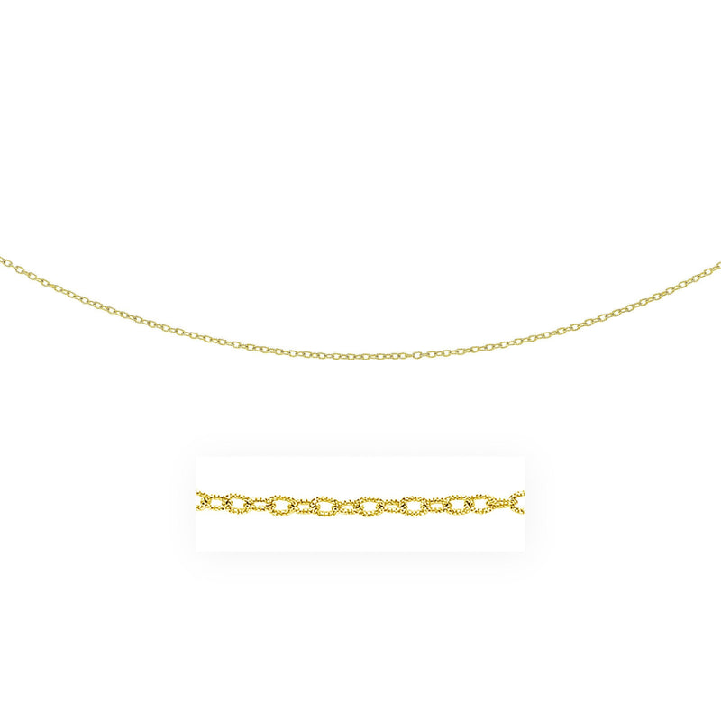Bids.com 2.5mm 14k Yellow Gold Pendant Chain with Textured Links Necklaces