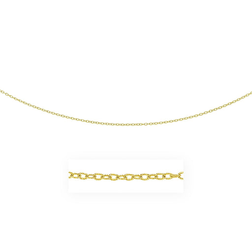 Bids.com 2.5mm 14k Yellow Gold Pendant Chain with Textured Links Necklaces