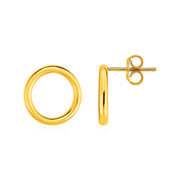 Bids.com Open Circle Post Earrings in 14k Yellow Gold Earrings