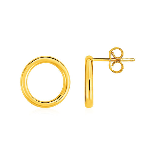 Bids.com Open Circle Post Earrings in 14k Yellow Gold Earrings