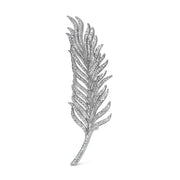 Bids.com 18K White Gold 2 7/8 Cttw Diamond Feather Brooch Pin (G-H Color, VS1-VS2 Clarity) Accessories