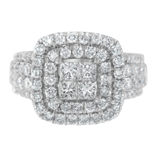 Bids.com 14KT White Gold Round and Princess Diamond Ring (2 1/4 cttw, H-I Color, SI1-SI2 Clarity) Rings White Smoke 6.5 / White.Gold,7 / White.Gold,8 / White.Gold,7.5 / White.Gold