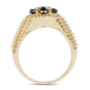 Bids.com 0.91 Carat Genuine Black Diamond .925 Sterling Silver Ring Rings
