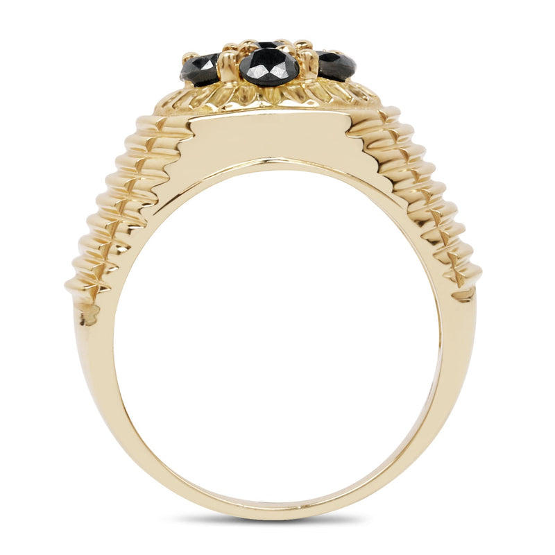 Bids.com 0.91 Carat Genuine Black Diamond .925 Sterling Silver Ring Rings