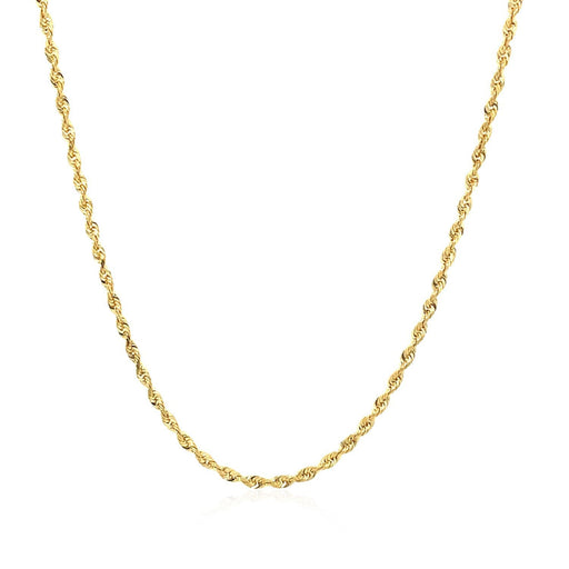 Bids.com 14k Yellow Gold Solid Diamond Cut Rope Chain (1.60 mm) Necklaces White Smoke 16 / Yellow Gold,18 / Yellow Gold,20 / Yellow Gold,22 / Yellow Gold,24 / Yellow Gold,26 / Yellow Gold