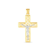 Bids.com 14k Two Tone Gold High Polish Diamond Cut Cross Pendant Pendants