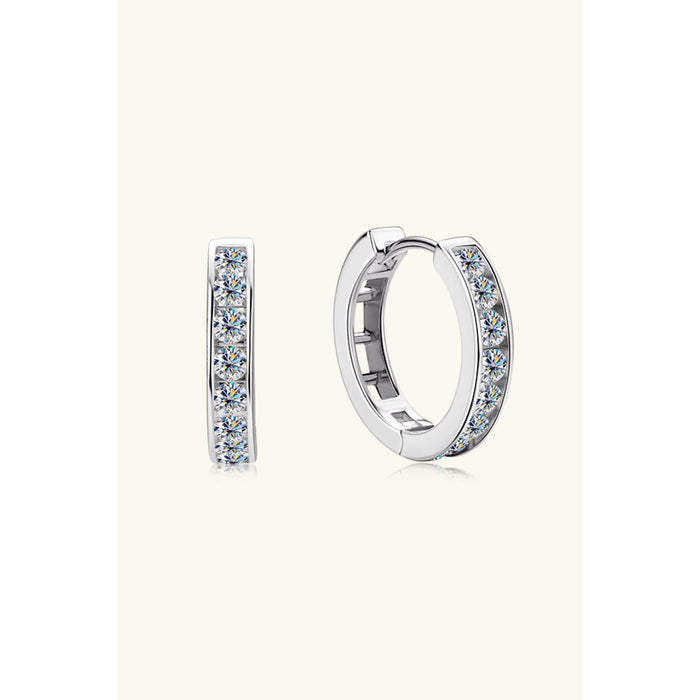 Moissanite 925 Sterling Silver Huggie Earrings