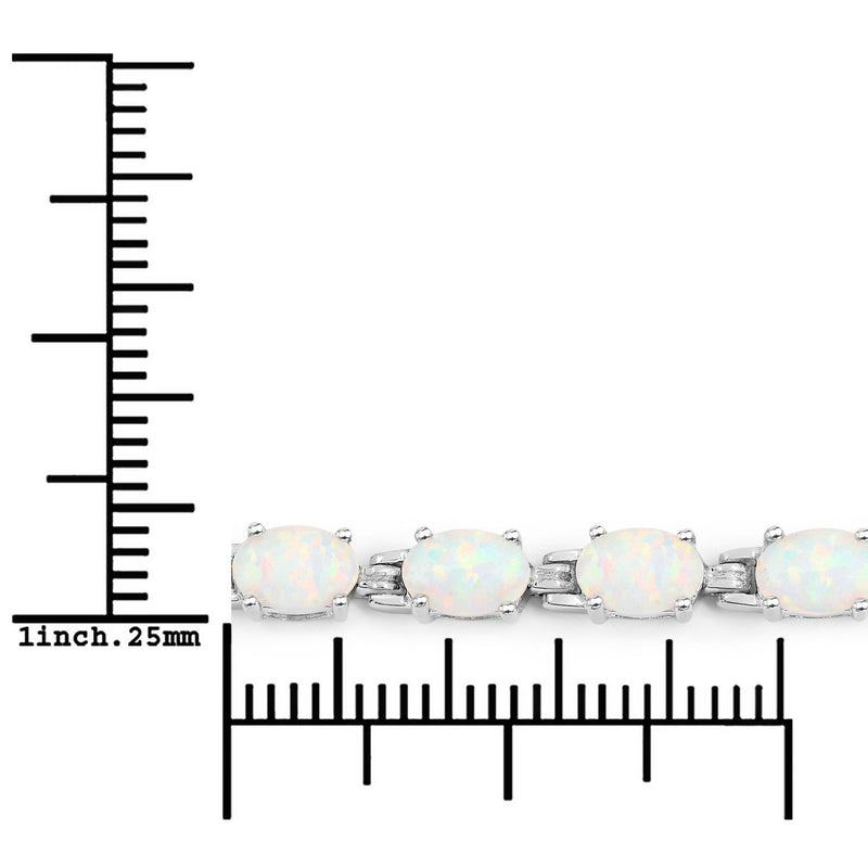 Bids.com 3.50 Carat Genuine Created Opal .925 Sterling Silver Bracelet Bracelets
