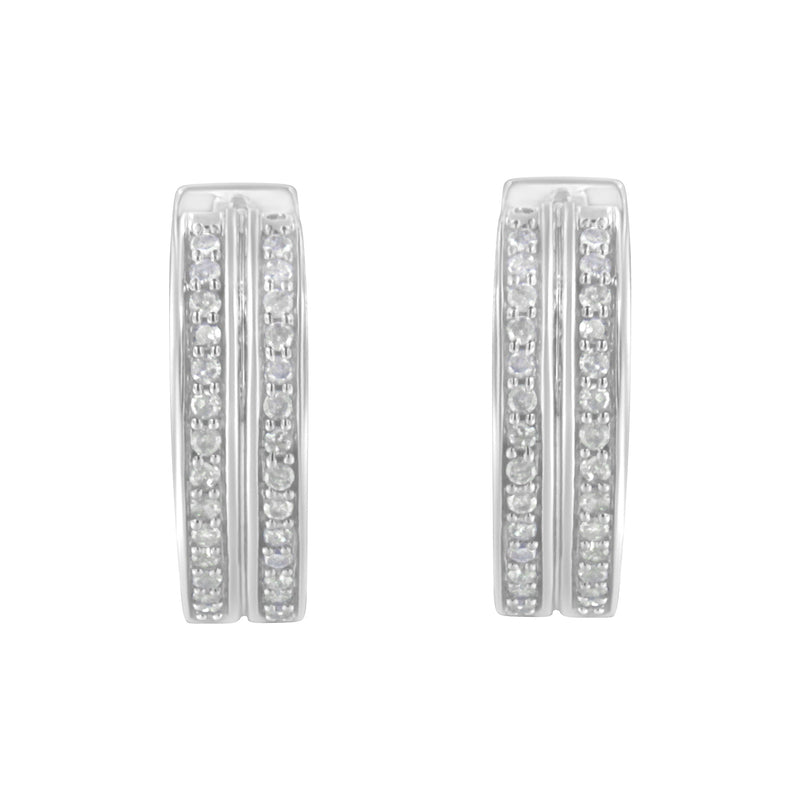 Bids.com 10K White Gold Diamond Hoop Earring (1/2 cttw, I-J Color, I2-I3 Clarity) Earrings
