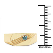 Bids.com 0.12 Carat Genuine Blue Diamond .925 Sterling Silver Ring Rings