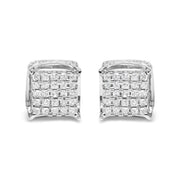 Bids.com 10K White Gold 1/2 Cttw Princess Cut Diamond Square Shaped Multi Stone Stud Earrings (H-I Color, SI1-SI2 Clarity) Earrings