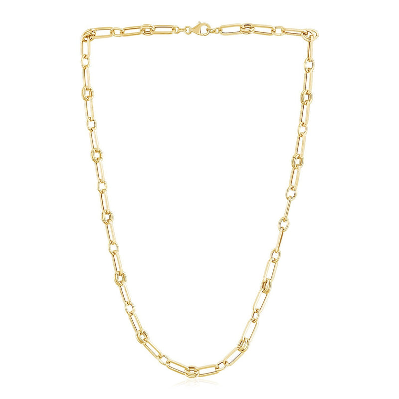 Bids.com 14k Yellow Gold High Polish Paperclip Rondel Link Chain Necklaces