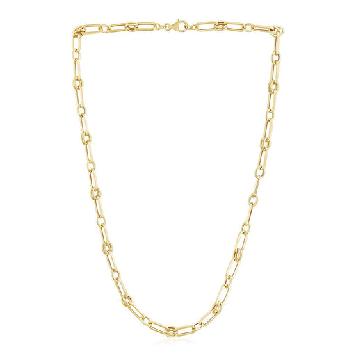 Bids.com 14k Yellow Gold High Polish Paperclip Rondel Link Chain Necklaces